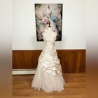 Gorgeous David   s Bridal Draped Satin   Tulle Wedding Gown