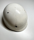 Vintage Fiberglass Painted White Navy Us M1 Army Military Helmet Straps Liner