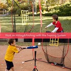7x7 Feet Baseball Softball Hitting Pitching Net Tee Caddy Set With Black