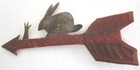 Antique Old Tin Iron Weather Vane Rabbit   Hare And Grass     Weathervane  