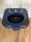 Rare Antique Royal Copenhagen Blue Porcelain Cast Iron 24x20 Pedestal Sink Bath