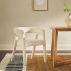 New   2-piece Modern Ivory Rounded Back Boucle Upholstery Dining Chairs