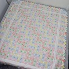 Handmade Pastel Floral Eyelet Patchwork Baby Quilt Prairie Point Border 42x50