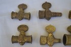 Lot X 12 Antique Victorian Steampunk Cast Brass Gas Light Shut Off Valve Handles
