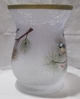 Yankee Candle Frosted Hurricane Large Jar Holder J h Blue Winter Birds Branch