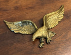 Vintage Solid Brass Bald Eagle Wall Plaque 9  Spread Wings Americana Decor