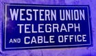 Western Union Telegraph And Cable Office - Flange - Double-sided Sign - As Is