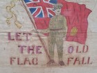 Wwi Canadian Patriotic Unfinished Embroidery Banner Red Ensign Soldier 20x20
