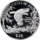 1999-w Platinum American Eagle  25 Pcgs Pr70dcam Blue Label