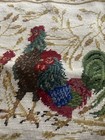 Needlepoint Pillow Cover Chair Pad Roosters French Country Tassels 18    Squat