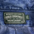 Vintage Polo Country Ralph Lauren Denim Shirt Mens Xl Blue 1990s Western Cowboy