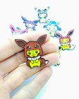 Pikachu Eeveelution Poncho Pin Set  9pcs  Nine Pokemon Enamel Brooch Eevee Anime