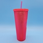 Starbucks Studded Hot Pink Bling Cold Tumbler Cup 24 Oz Venti