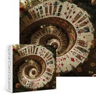 1000 Piece Jigsaw Puzzle Spiral Staircase Vintage Playing Cards Art
