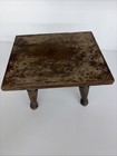 Vintage Milking Stool Turned Legs Distressed Top Plant Stand