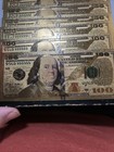Benjamin Franklin  10x  100 Dollar  24k Gold Plated Foil Note  stocking Stuffer 