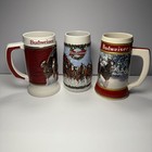 Budweiser Holiday Beer Stein Lot 3pc 2009 2019 2020 Clydesdales Christmas Collec