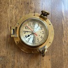 Ntage Ship   s Time Brass Porthole Clock 7    Nautical Maritime Quartz Japan Decor