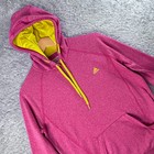 Adidas Sweatshirt Women   s Medium Pink Heather Yellow Zip Ultimate Hoodie Sweater