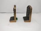 Vintage antique Abraham Lincoln Profile Cast Iron Bookends     Bronze brass Finish