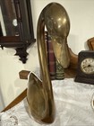Vintage Mcm Brass Swan Statue Figure Large 12    Tall Cottage French Country 2 6lb