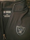 Nfl Team Apparel Oakland Raiders Men s Full Zip Jacket L Black Sleeve Stripes