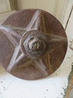 Awesome Very Old Antique Architectural Cast Iron Building Star With Stake Rusty