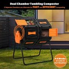 Outdoor Compost Tumbler Dual Rotating Compost Bin 45gal Tumbling Composter Open