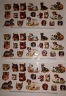 Vintage 1976 Dog Cat Antique Art Embossed Stickers 3 Sheets  Shackman Co Sealed 