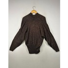 Vintage 80s Together  Womens Xl Black Copper Metallic Wrap Surplice Knit Sweater