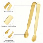Ice Tongs Sugar Cubes - Stainless Steel Mini 12 Pieces  Golden  Silver