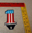 Vintage  harley Davidson  1 Motorcycle  Metal Gasoline License Plate Topper Sign