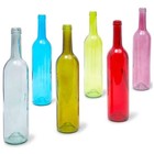 Decorative Colored Glass Wine Bottles - Flower Vases   Centerpieces  6 Pack  750