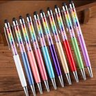 Purple Rainbow Crystal Rhinestone Diamond Metal Ballpoint Ink Pen With Stylus