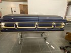 Beautiful Blue gold 20ga Sealer Casket Gold Hardware