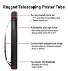 Carry Case Tube For Art Posters Drawings Extendable Telescoping Black Plastic