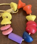 Educational Wooden Stringing Beads Colorful Shapes Set Of 11 Toddler Preschool