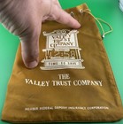 Vintage    the Valley Trust Company     Time To Save Vinyl Bank Bag As Is