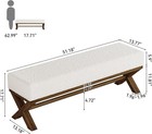 51 18-inch Upholstered Solid Wood Entryway Bench With Faux Shearling For Hallway
