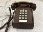 Vintage Cortelco Brown Push Button Desk Telephone 1998 Usa Long Cord 250045