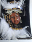 Vintage Face Clay Art Ceramic Fancy Dressed Woman Wall Mask