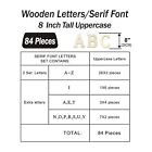 8 Inch 84 Pieces Wooden Unfinished Letters Wood Surface Alphabet Thin Wooden    
