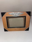 Vtg Harley Davidson Hallmark Desk Set Metal Magnetic Board   Wood Photo Frame