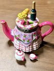 Vintage Porcelain Miniature Tea Pot  Set Trinket Box