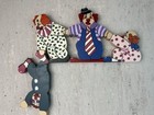 Vintage Wooden Clowns Hand Painted Wall Decor Nursery 12     X 10   