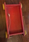 Vintage 1950 s Playskool Wooden Pull Wagon With Original Blocks