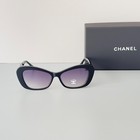Chanel Ch5481 Black Frame Gray Lens Sunglasses Gold Cc Logo Women   s New With Box