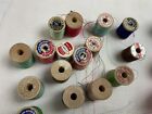 Antique Wooden Spool Of Thread Lot  44 Spools  Various Brands  Coats   Clark Etc