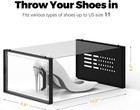 12pc Stackable Clear Xl Shoe Storage Box Fit Size11 Sneaker Organizer Closet Bin