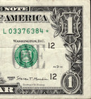 2017  1 One Dollar Star Note Serial   L03376384  500k Sheet Run - Triple  333 
